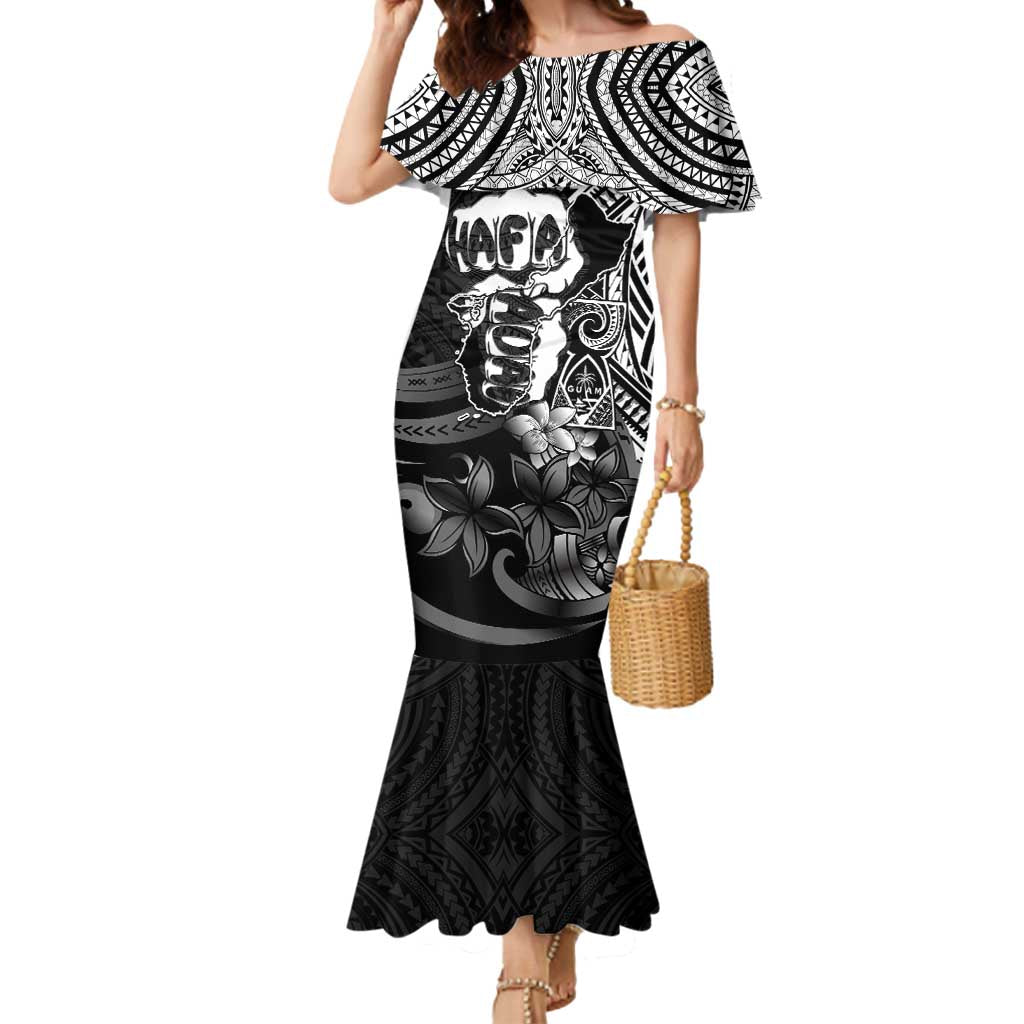 Hafa Adai Guam Discovery Day Mermaid Dress Chamorro Latte Stone Hand Black Version