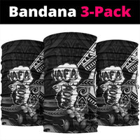 Hafa Adai Guam Discovery Day Neck Gaiter Chamorro Latte Stone Hand Black Version