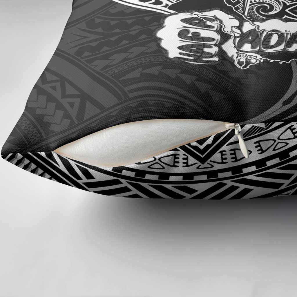 Hafa Adai Guam Discovery Day Pillow Cover Chamorro Latte Stone Hand Black Version