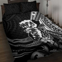 Hafa Adai Guam Discovery Day Quilt Bed Set Chamorro Latte Stone Hand Black Version
