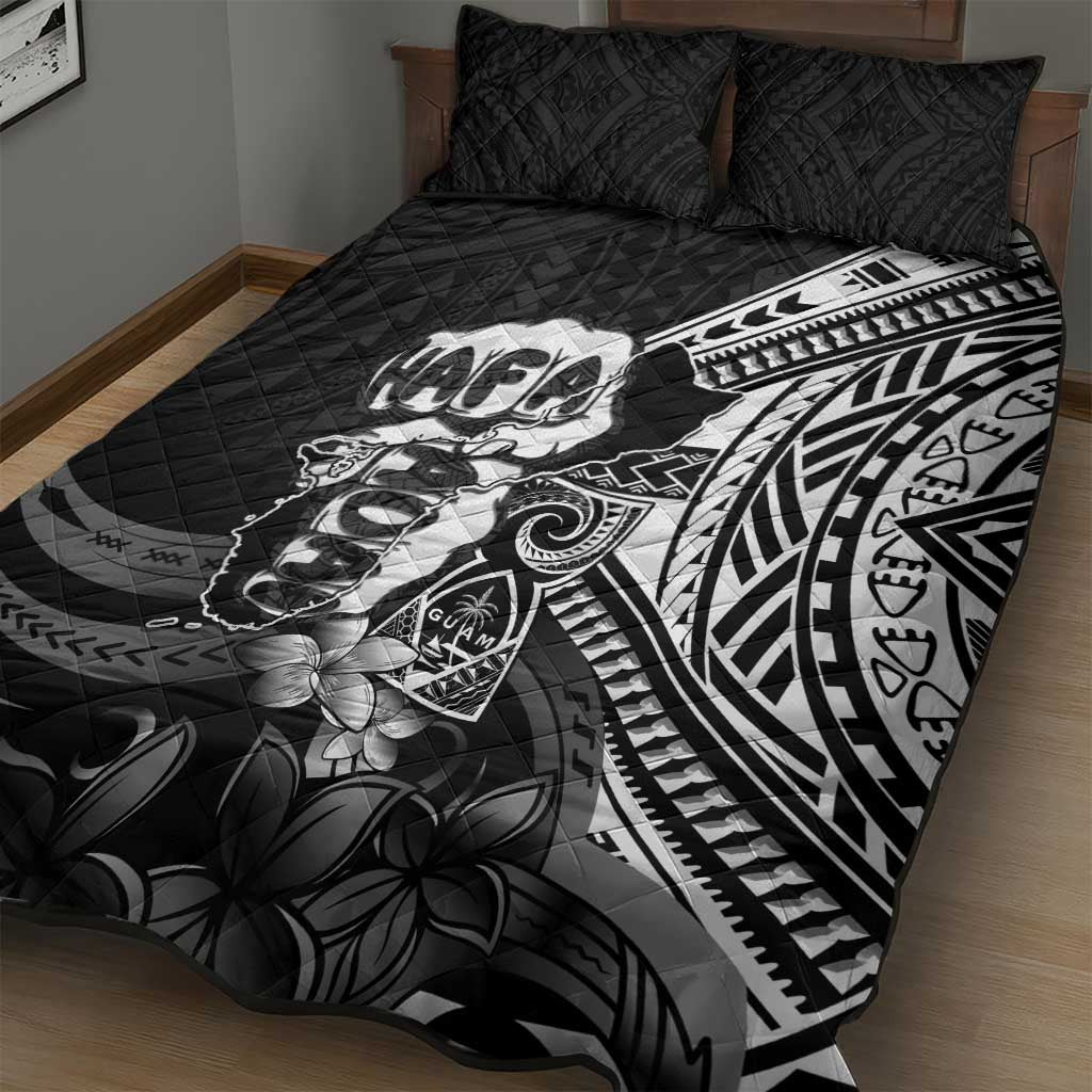 Hafa Adai Guam Discovery Day Quilt Bed Set Chamorro Latte Stone Hand Black Version