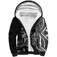 Hafa Adai Guam Discovery Day Sherpa Hoodie Chamorro Latte Stone Hand Black Version LT14 Unisex Black - Polynesian Pride