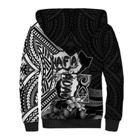 Hafa Adai Guam Discovery Day Sherpa Hoodie Chamorro Latte Stone Hand Black Version LT14 - Polynesian Pride