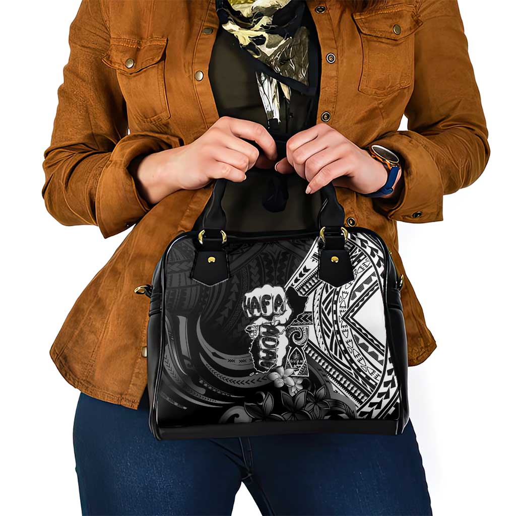 Hafa Adai Guam Discovery Day Shoulder Handbag Chamorro Latte Stone Hand Black Version