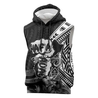 Hafa Adai Guam Discovery Day Sleeveless Hoodie Chamorro Latte Stone Hand Black Version LT14 Black - Polynesian Pride
