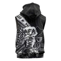 Hafa Adai Guam Discovery Day Sleeveless Hoodie Chamorro Latte Stone Hand Black Version LT14 - Polynesian Pride