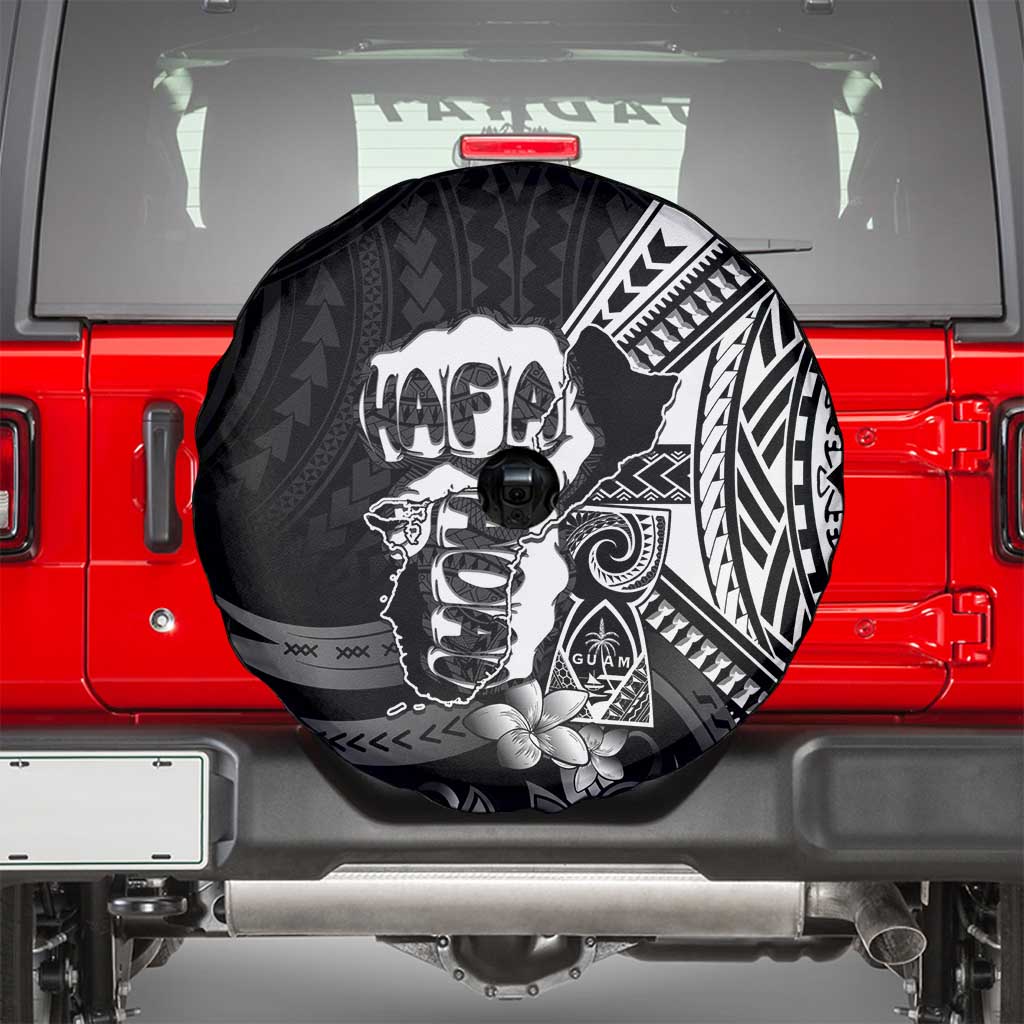 Hafa Adai Guam Discovery Day Spare Tire Cover Chamorro Latte Stone Hand Black Version LT14 - Polynesian Pride