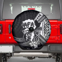Hafa Adai Guam Discovery Day Spare Tire Cover Chamorro Latte Stone Hand Black Version LT14 - Polynesian Pride
