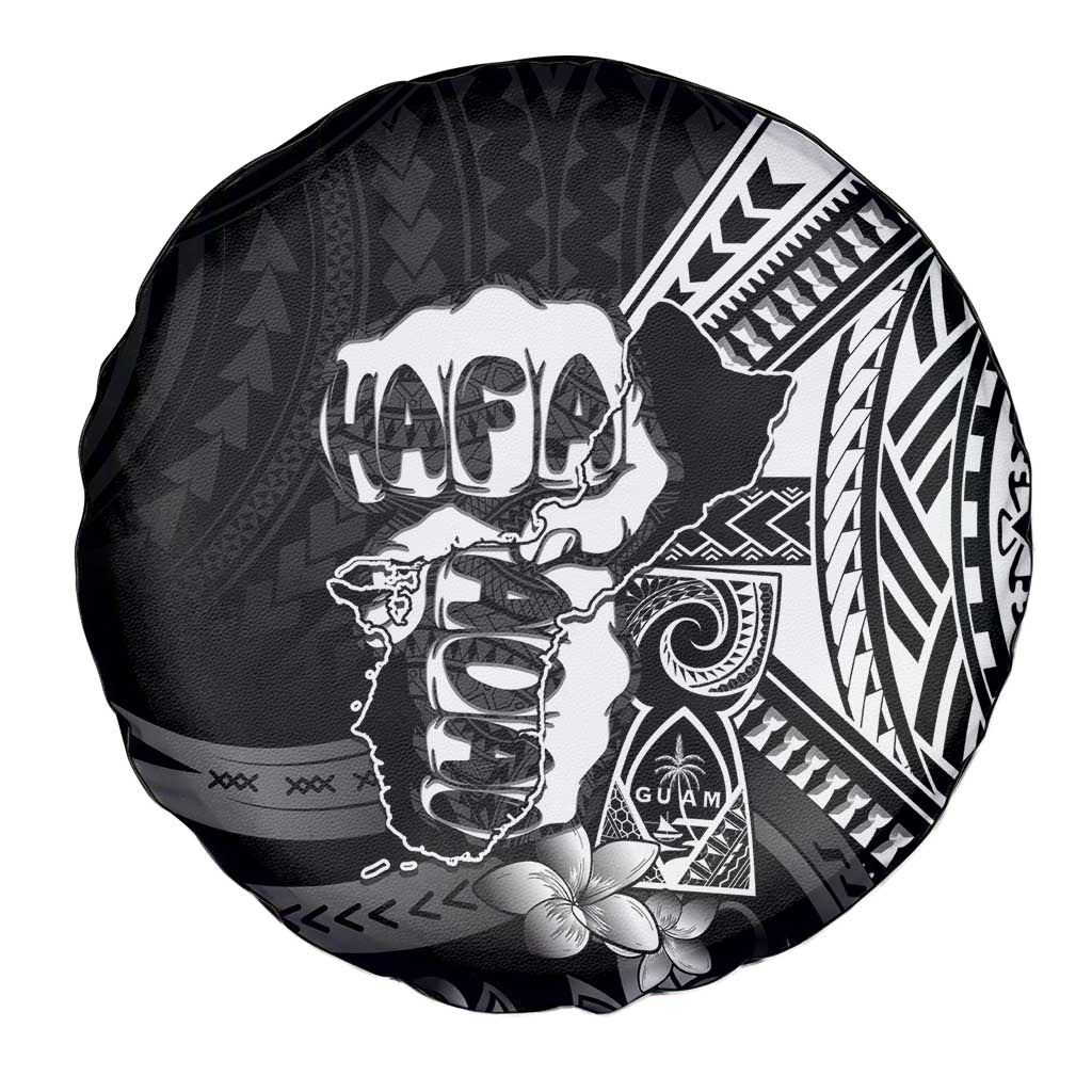 Hafa Adai Guam Discovery Day Spare Tire Cover Chamorro Latte Stone Hand Black Version LT14 - Polynesian Pride