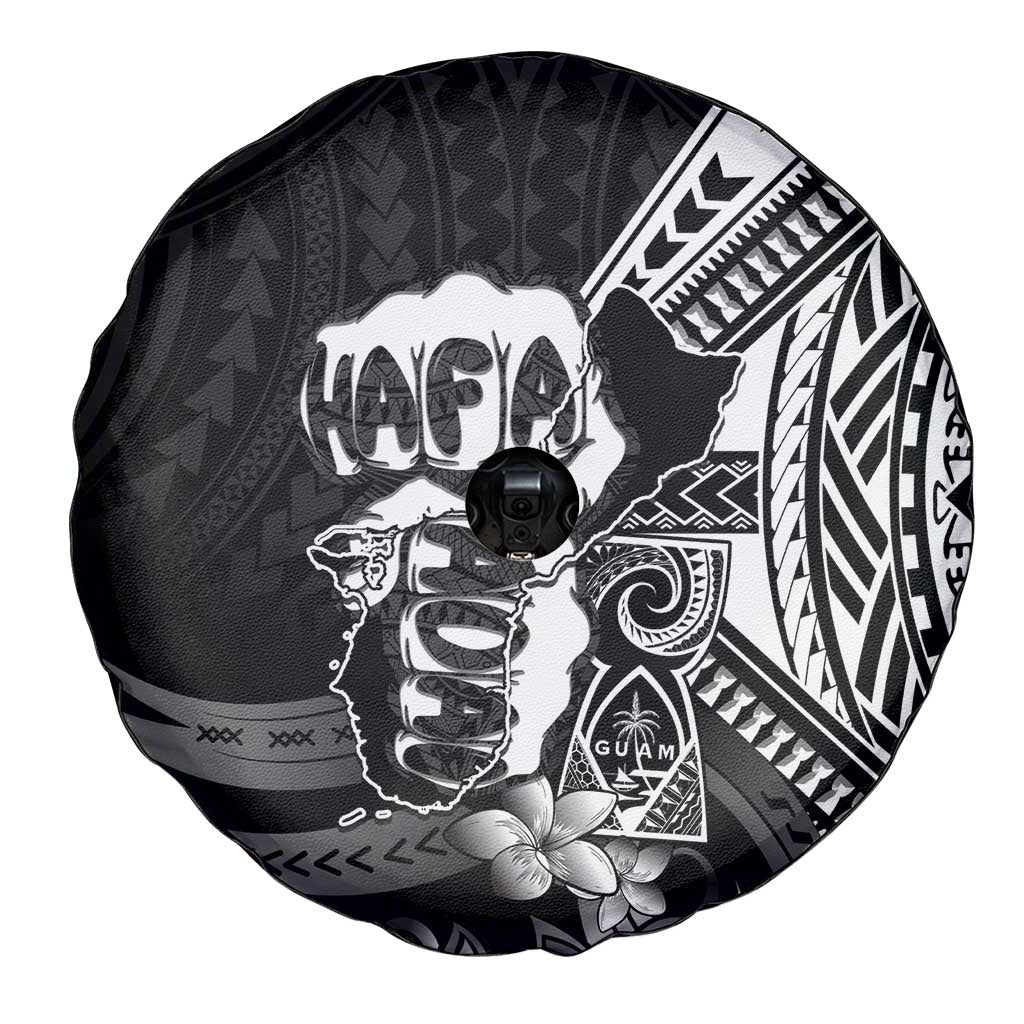 Hafa Adai Guam Discovery Day Spare Tire Cover Chamorro Latte Stone Hand Black Version LT14 - Polynesian Pride
