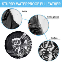 Hafa Adai Guam Discovery Day Spare Tire Cover Chamorro Latte Stone Hand Black Version LT14 - Polynesian Pride