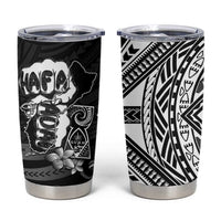 Hafa Adai Guam Discovery Day Tumbler Cup Chamorro Latte Stone Hand Black Version