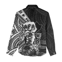 Hafa Adai Guam Discovery Day Women Casual Shirt Chamorro Latte Stone Hand Black Version