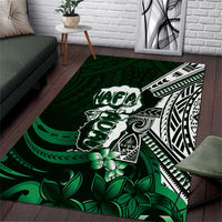 Hafa Adai Guam Discovery Day Area Rug Chamorro Latte Stone Hand Green Version