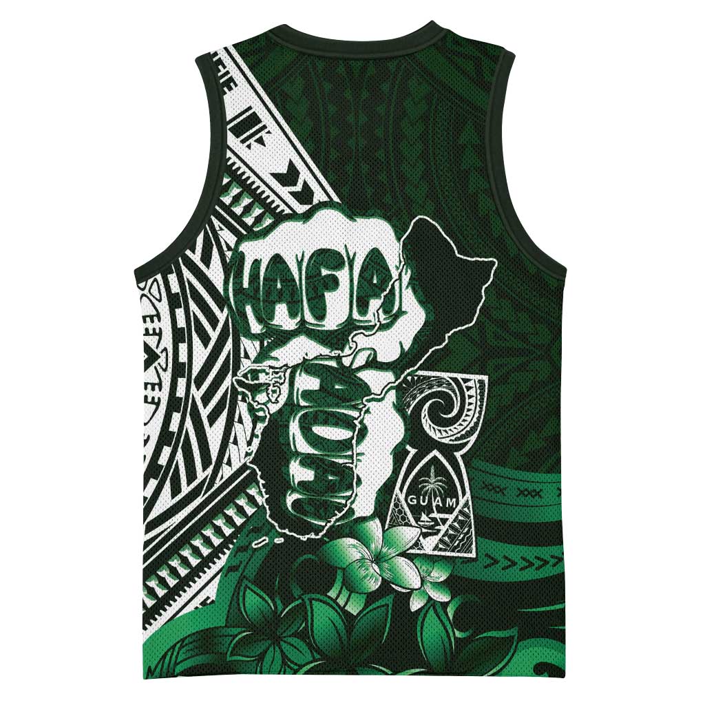 Hafa Adai Guam Discovery Day Basketball Jersey Chamorro Latte Stone Hand Green Version