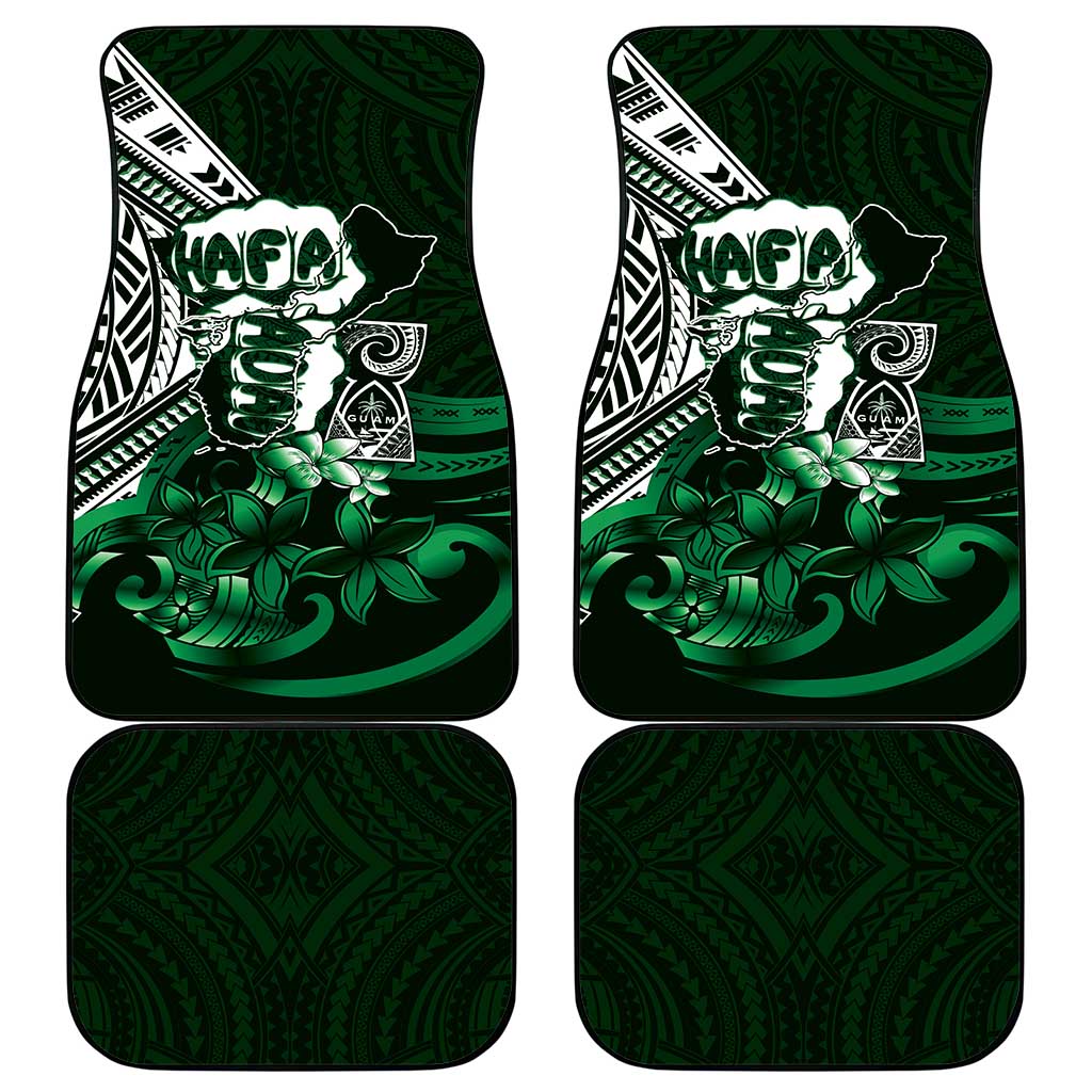 Hafa Adai Guam Discovery Day Car Mats Chamorro Latte Stone Hand Green Version