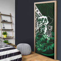 Hafa Adai Guam Discovery Day Door Cover Chamorro Latte Stone Hand Green Version