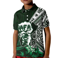 Hafa Adai Guam Discovery Day Kid Polo Shirt Chamorro Latte Stone Hand Green Version