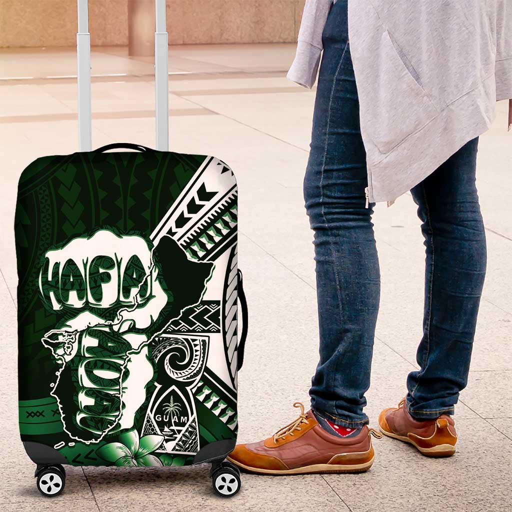 Hafa Adai Guam Discovery Day Luggage Cover Chamorro Latte Stone Hand Green Version