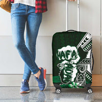 Hafa Adai Guam Discovery Day Luggage Cover Chamorro Latte Stone Hand Green Version