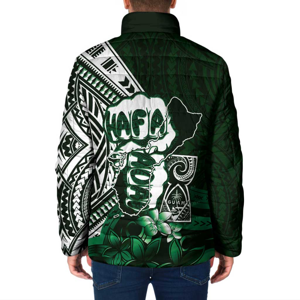 Hafa Adai Guam Discovery Day Padded Jacket Chamorro Latte Stone Hand Green Version