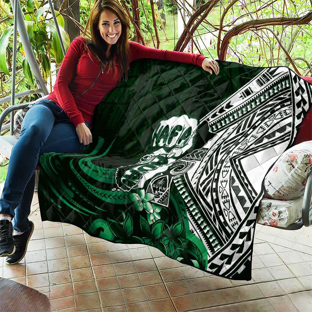 Hafa Adai Guam Discovery Day Quilt Chamorro Latte Stone Hand Green Version