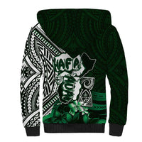 Hafa Adai Guam Discovery Day Sherpa Hoodie Chamorro Latte Stone Hand Green Version LT14 - Polynesian Pride