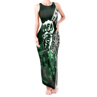 Hafa Adai Guam Discovery Day Tank Maxi Dress Chamorro Latte Stone Hand Green Version LT14 Women Green - Polynesian Pride