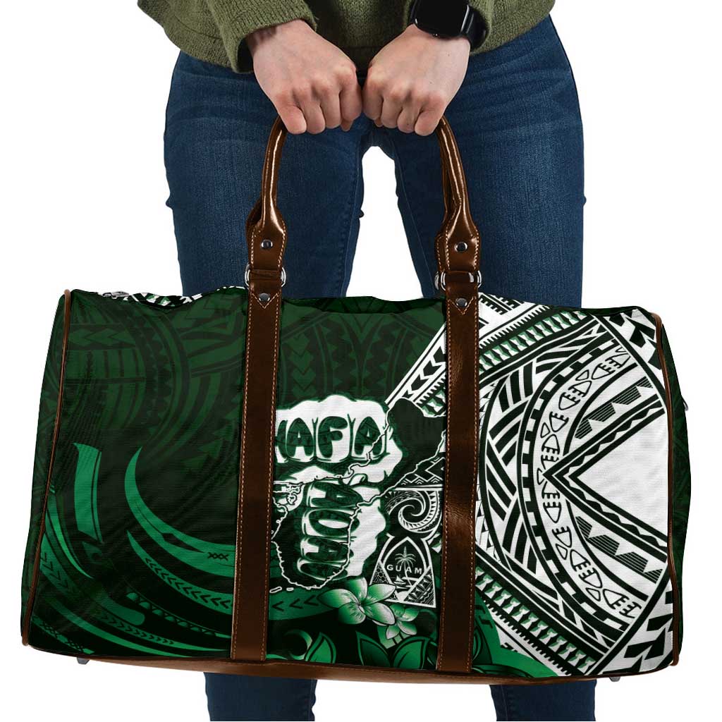 Hafa Adai Guam Discovery Day Travel Bag Chamorro Latte Stone Hand Green Version