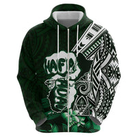 Hafa Adai Guam Discovery Day Zip Hoodie Chamorro Latte Stone Hand Green Version