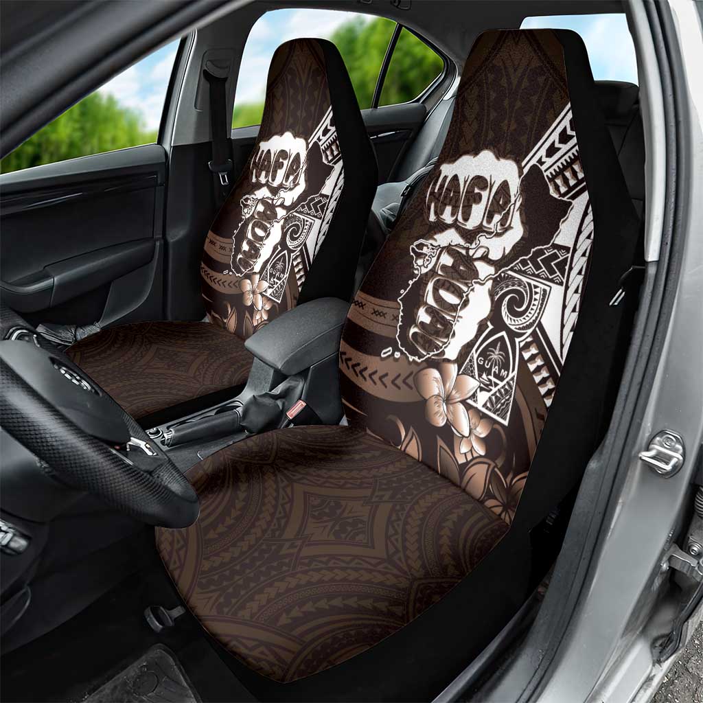 Hafa Adai Guam Discovery Day Car Seat Cover Chamorro Latte Stone Hand Brown Version