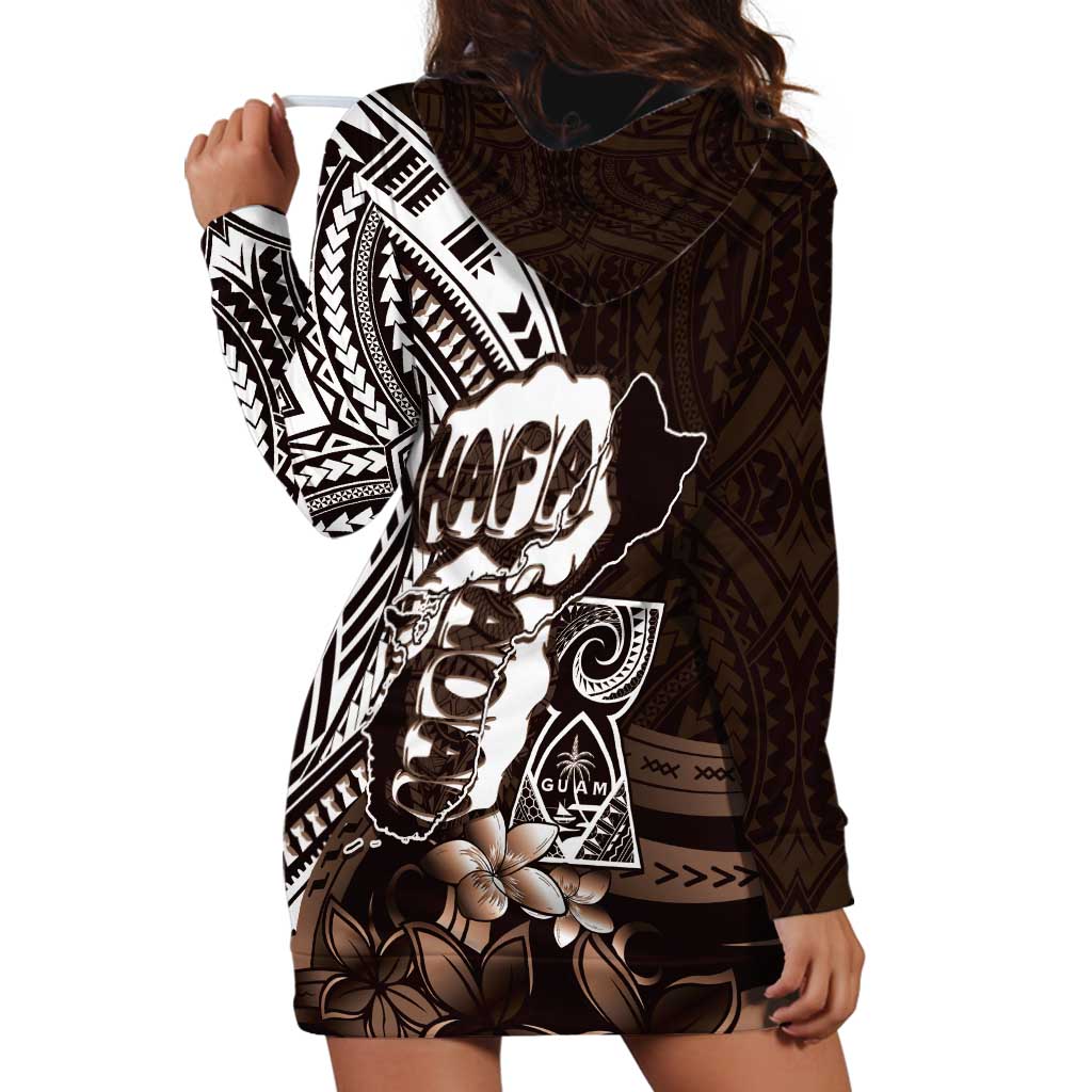 Hafa Adai Guam Discovery Day Hoodie Dress Chamorro Latte Stone Hand Brown Version
