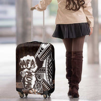Hafa Adai Guam Discovery Day Luggage Cover Chamorro Latte Stone Hand Brown Version