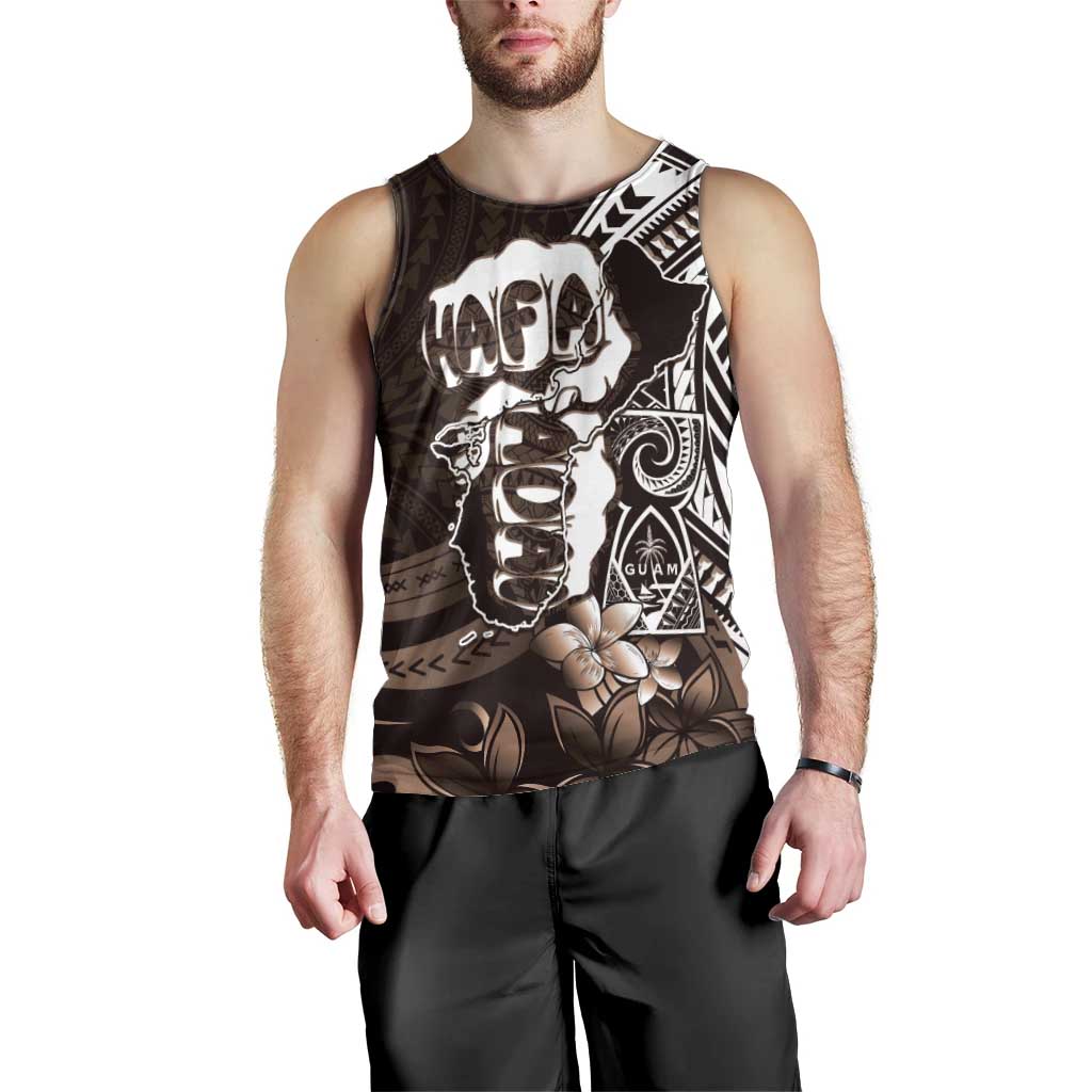 Hafa Adai Guam Discovery Day Men Tank Top Chamorro Latte Stone Hand Brown Version