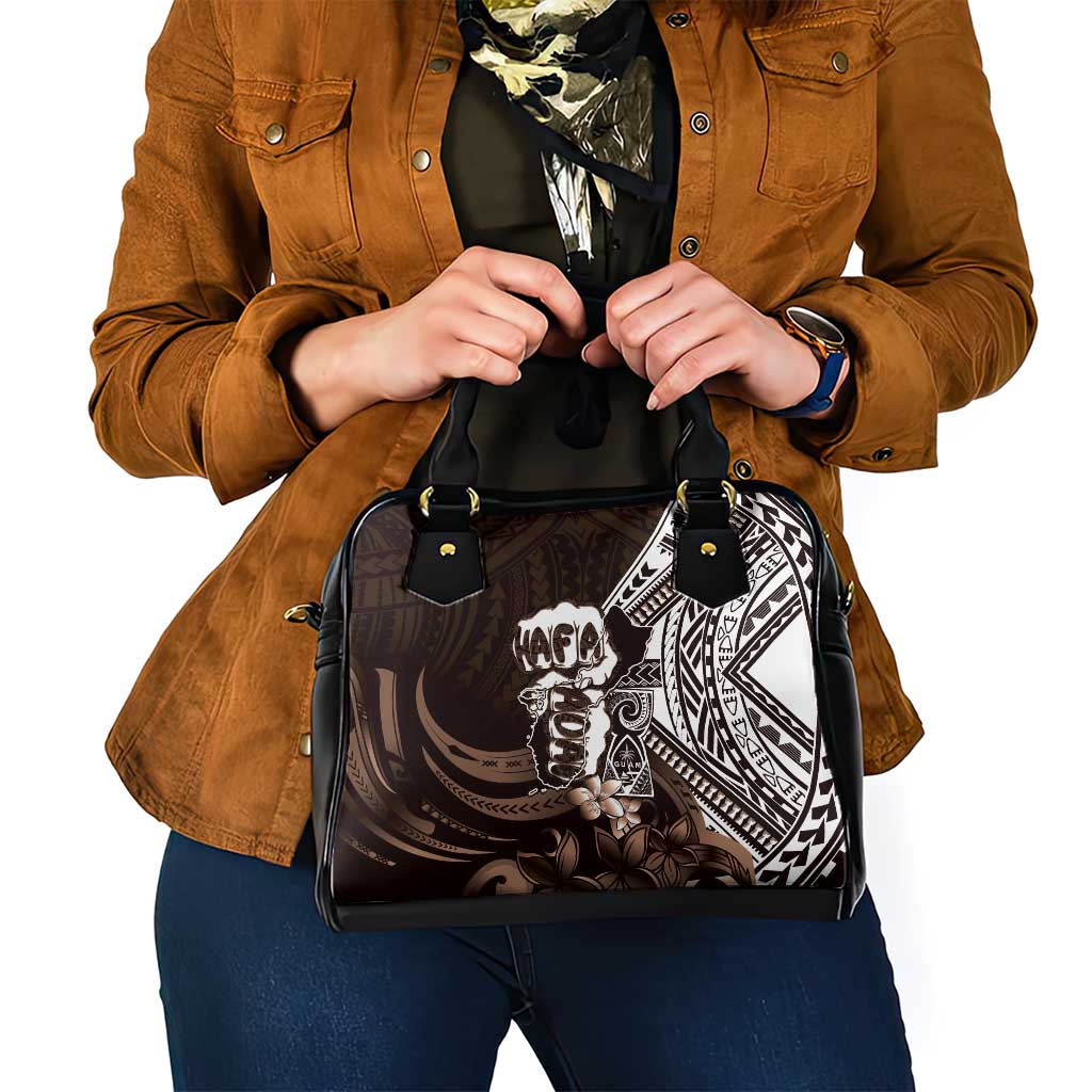 Hafa Adai Guam Discovery Day Shoulder Handbag Chamorro Latte Stone Hand Brown Version