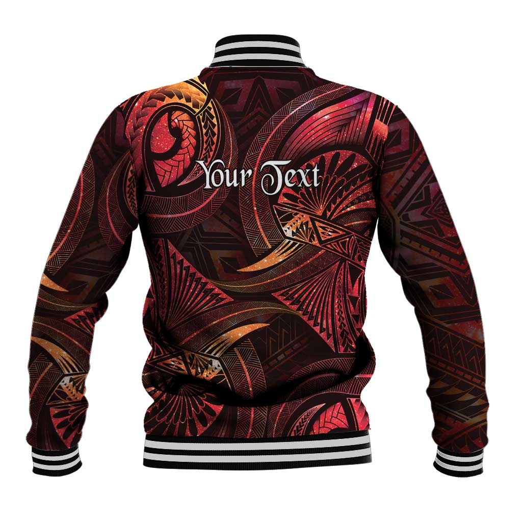 Personalised Polynesia Zodiac Aries Baseball Jacket Galaxy Polynesian Pattern Chest Tattoo Style