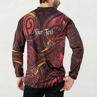 Personalised Polynesia Zodiac Aries Button Sweatshirt Galaxy Polynesian Pattern Chest Tattoo Style