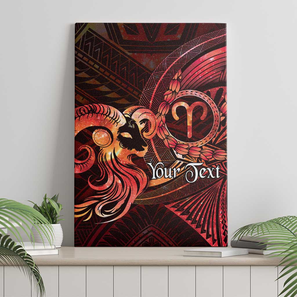 Personalised Polynesia Zodiac Aries Canvas Wall Art Galaxy Polynesian Pattern Chest Tattoo Style