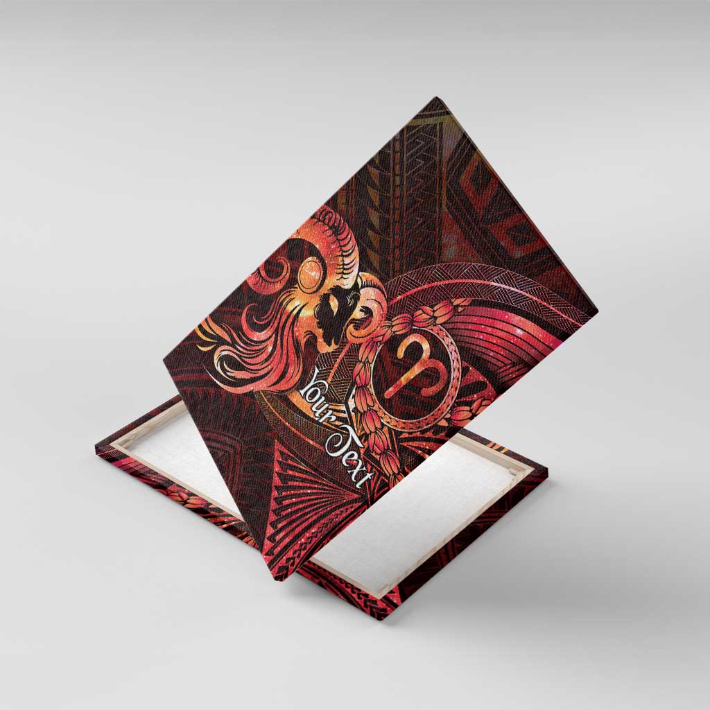 Personalised Polynesia Zodiac Aries Canvas Wall Art Galaxy Polynesian Pattern Chest Tattoo Style