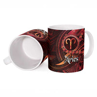 Personalised Polynesia Zodiac Aries Ceramic Mug Galaxy Polynesian Pattern Chest Tattoo Style