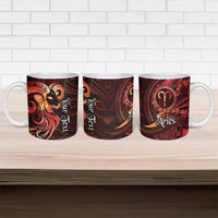 Personalised Polynesia Zodiac Aries Ceramic Mug Galaxy Polynesian Pattern Chest Tattoo Style