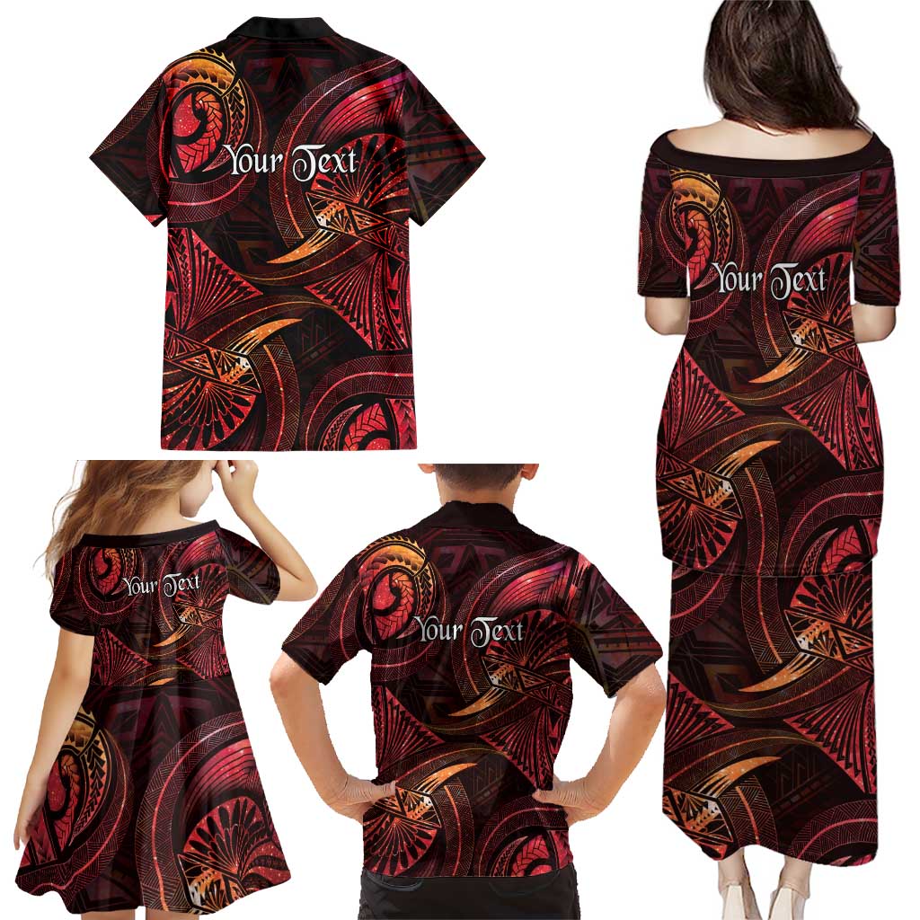 Personalised Polynesia Zodiac Aries Family Matching Puletasi and Hawaiian Shirt Galaxy Polynesian Pattern Chest Tattoo Style LT14 - Polynesian Pride