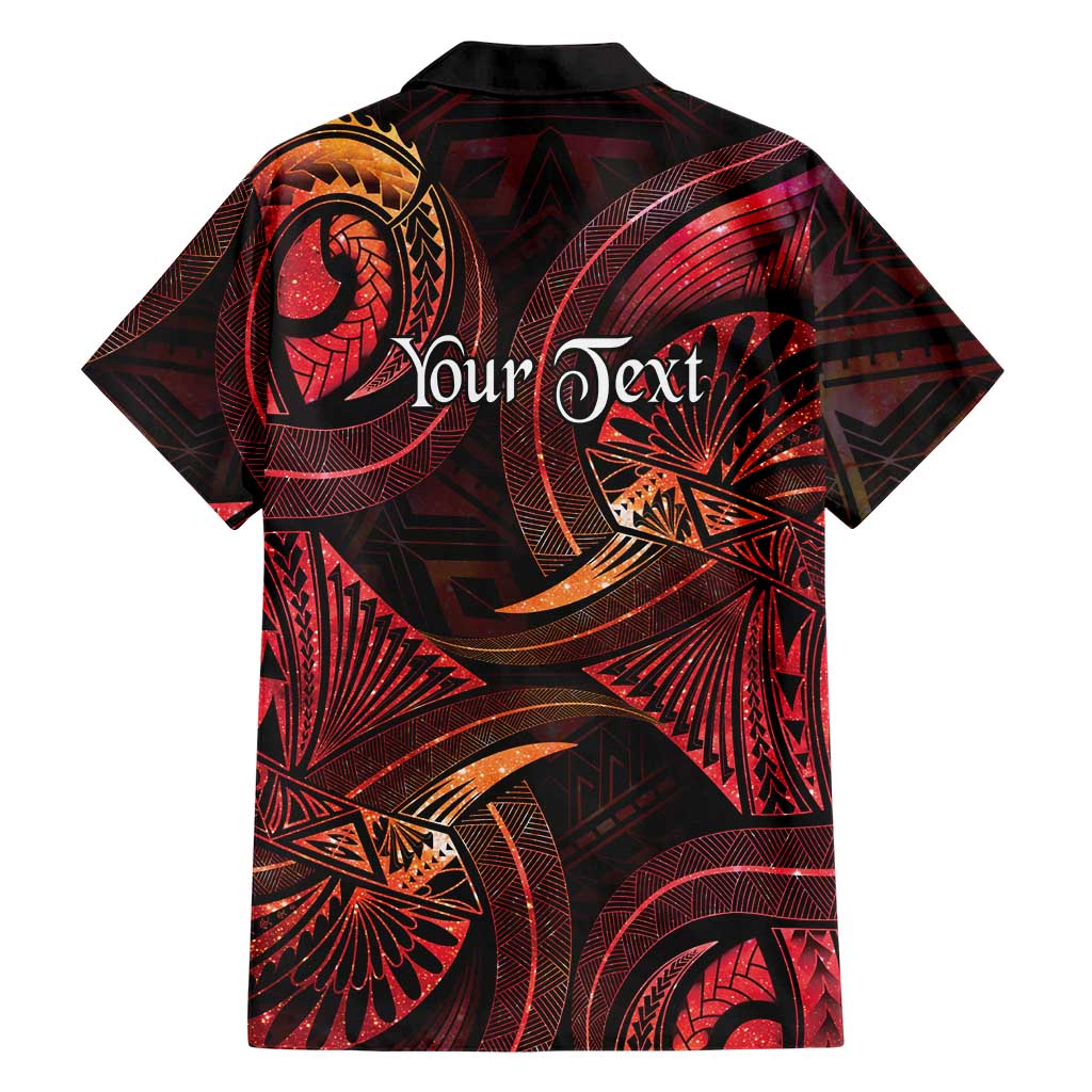 Personalised Polynesia Zodiac Aries Hawaiian Shirt Galaxy Polynesian Pattern Chest Tattoo Style