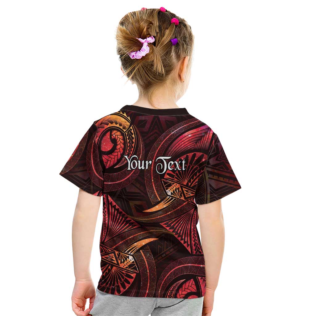 Personalised Polynesia Zodiac Aries Kid T Shirt Galaxy Polynesian Pattern Chest Tattoo Style
