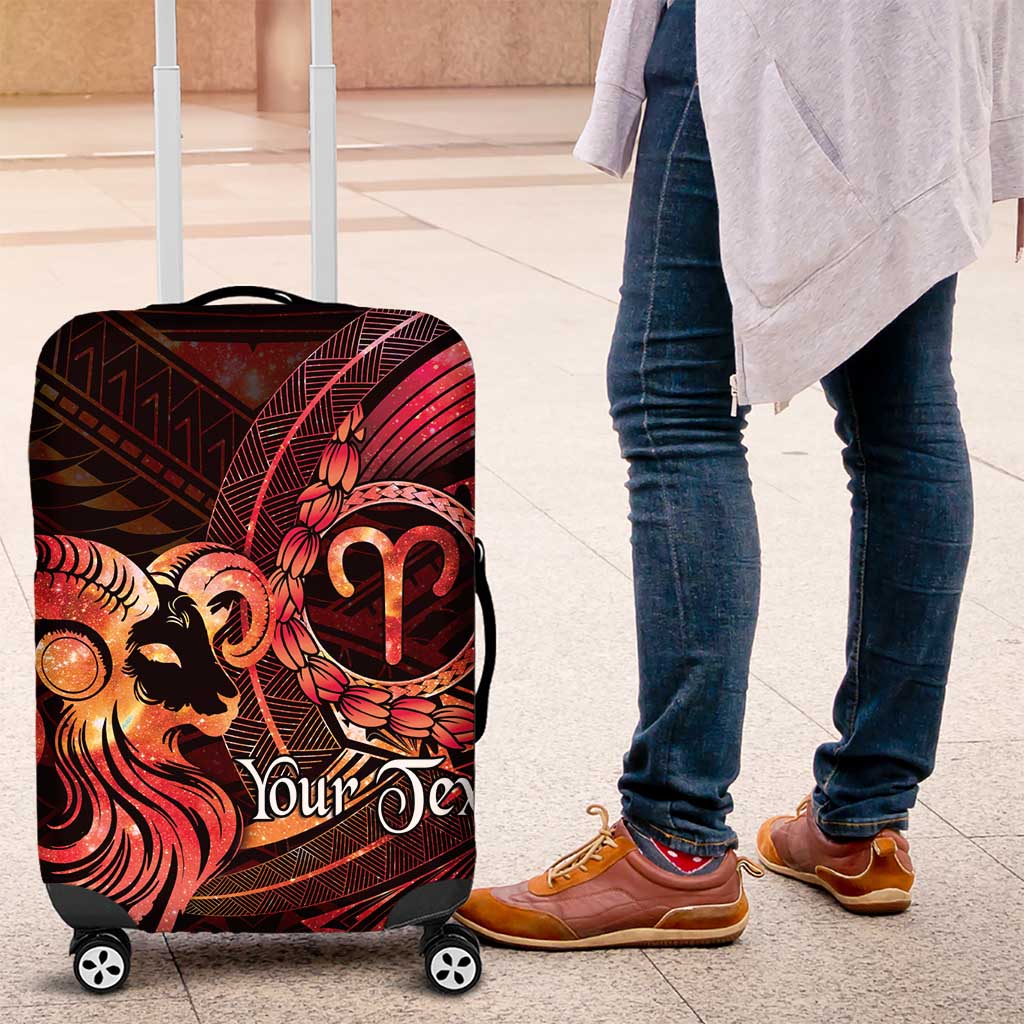 Personalised Polynesia Zodiac Aries Luggage Cover Galaxy Polynesian Pattern Chest Tattoo Style
