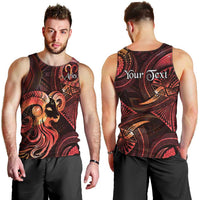 Personalised Polynesia Zodiac Aries Men Tank Top Galaxy Polynesian Pattern Chest Tattoo Style