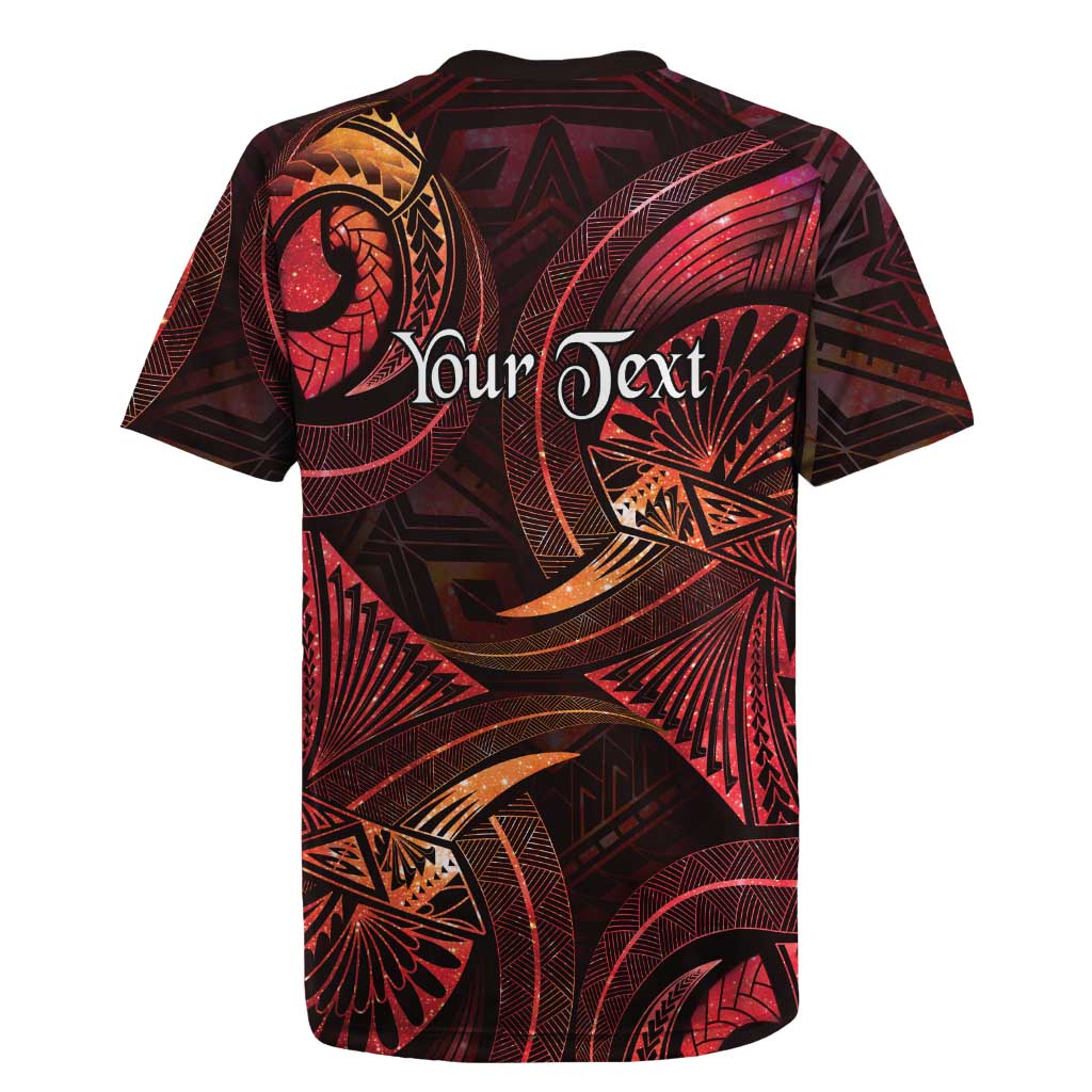 Personalised Polynesia Zodiac Aries Rugby Jersey Galaxy Polynesian Pattern Chest Tattoo Style