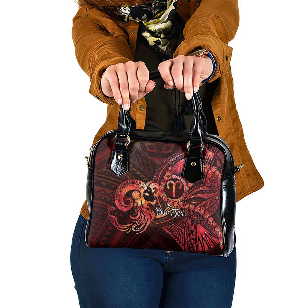 Personalised Polynesia Zodiac Aries Shoulder Handbag Galaxy Polynesian Pattern Chest Tattoo Style
