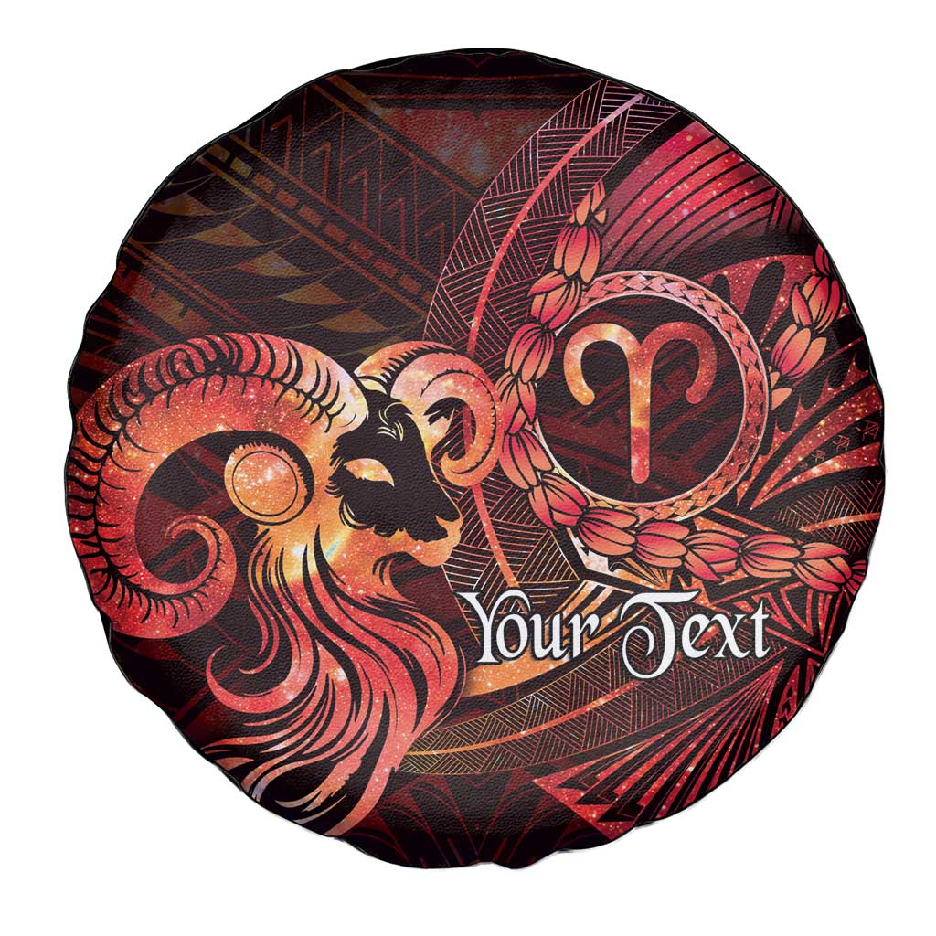 Personalised Polynesia Zodiac Aries Spare Tire Cover Galaxy Polynesian Pattern Chest Tattoo Style