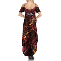 Personalised Polynesia Zodiac Aries Summer Maxi Dress Galaxy Polynesian Pattern Chest Tattoo Style